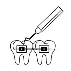 Dental care health and hygiene black and white