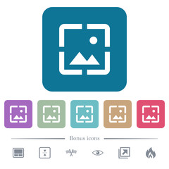 Wallpaper image flat icons on color rounded square backgrounds