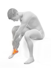 Naklejka premium 3d rendered medically accurate illustration of a painful ankle