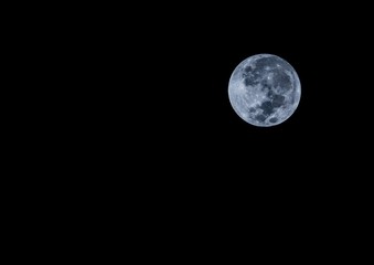 Super moon in the dark night,blue moon background