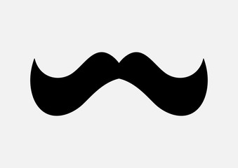 Mustache icon silhouette grunge texture. Vector black sticker