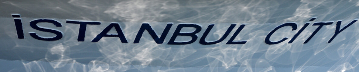 İstanbul city word on blue background