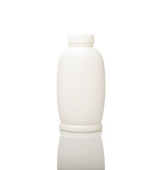 white plastic bottle on white background