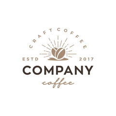 vintage coffee shop vector logo design