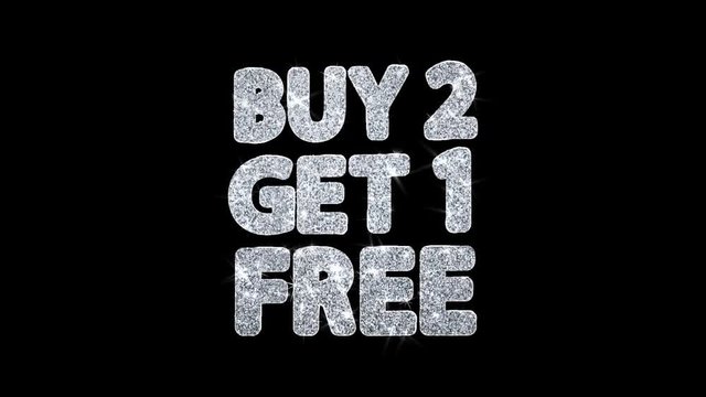 Buy 2 Get 1 Free Blinking Text Greetings card Abstract Blinking Sparkle Glitter Particle Looped Background. Gift, card, Invitation, Celebration, Events, Message, Holiday Festival