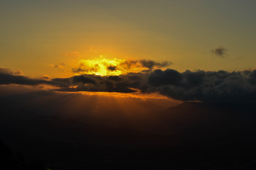 sunset in the mountains
