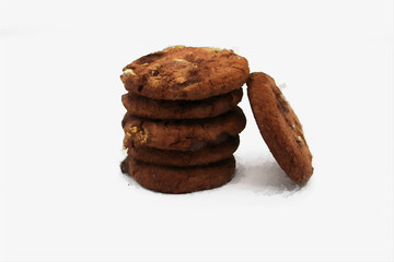 Oat cookies. Isolated image on white background.