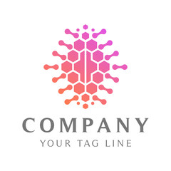 Fototapeta premium abstract brain logo template with a modern and cool design