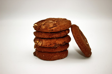 Oat cookies. Isolated image on white background.