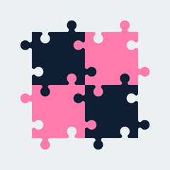 Four colored piece puzzle icon.Vector Illustration