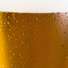 Beer glass close up