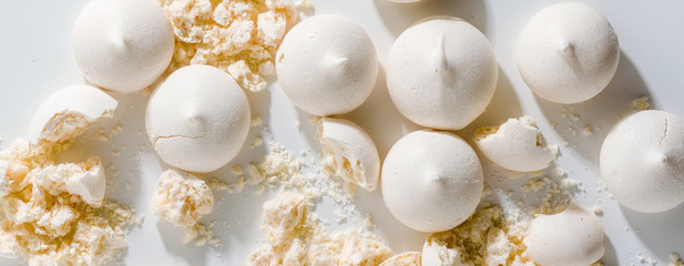 banner of meringue background on white top