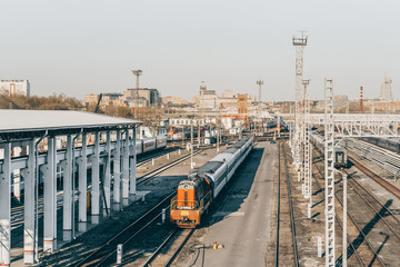 Railway industrial zone in Moscow, Russia