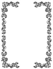 Decorative black frame with floral pattern
