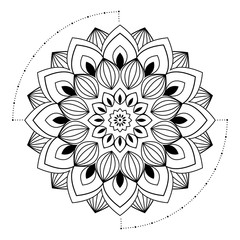 Mandala vector illustration. Circle ethnic decorative ornament.