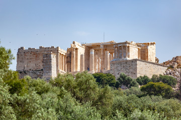 Fototapeta na wymiar Parthenon temple in Acropolis at Athens, Greece