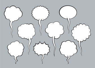 Set of comic speech balloons. Vector Illustration.