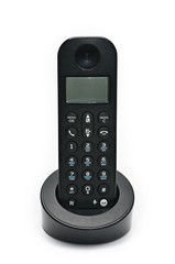 Telephone for calls to urban and long-distance lines on a white background