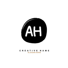 A H AH Initial logo template vector. Letter logo concept