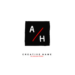 A H AH Initial logo template vector. Letter logo concept