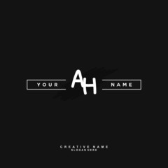 A H AH Initial logo template vector. Letter logo concept