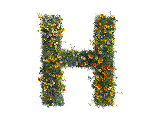 Flower alphabet letter H