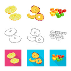 Vector illustration of food  and raw  icon. Collection of food  and nature   stock vector illustration.