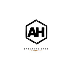 A H AH Initial logo template vector. Letter logo concept