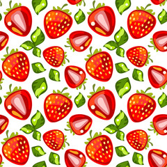 Seamless pattern of strawberries