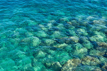 Fototapeta na wymiar Blue water on the sea in Monaco