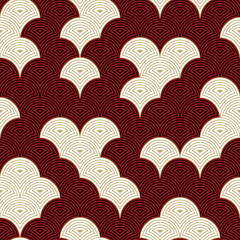 Sea - ocean wave, asian seamless pattern, abstract ornament, japan - china background. Vector illustration - Vector