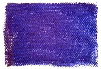 Obraz premium Abstraction for the background, blue rectangular pattern of paints on a white isolated background. Horizontal frame with canvas texture