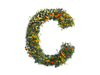 Flower alphabet letter C