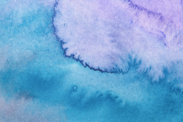 blue watercolor abstract background, wet technique. play of colors and colors. dried paint waves.