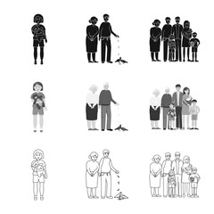 Isolated object of character and avatar  sign. Collection of character and portrait stock symbol for web.