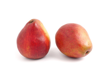 Two Red pears isolated on white background