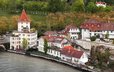 Old Swiss town on Aare river. Bern