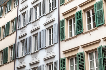Fototapeta premium Old windows and shutters. Lucerne