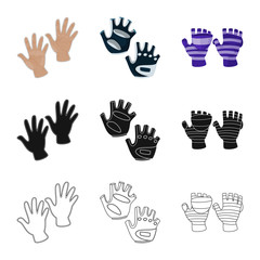 Vector design of silhouette and safety icon. Set of silhouette and comfort vector icon for stock.