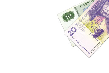 swedish krona banknotes with copyspace