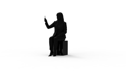 Obraz premium woman sitting on chair 3D Rendering