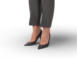 Business Woman Legs 3D Rendering