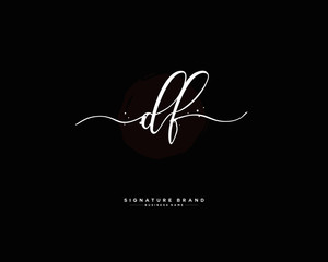 D F DF initial logo handwriting  template vector