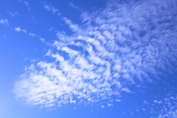 Beautiful fluffy cirrus clouds. Background. Landscape.