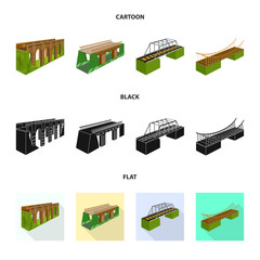 Vector illustration of connection and design symbol. Collection of connection and side stock symbol for web.