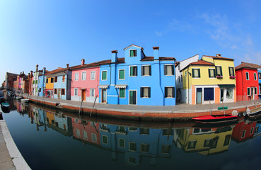 Fototapeta na wymiar Burano Island in Italy near Venice and the famous painted Houses
