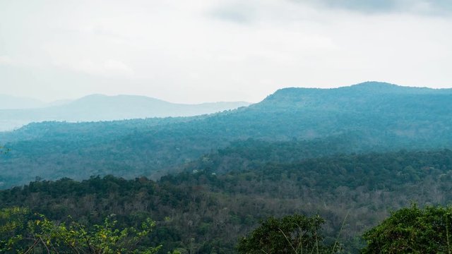 Timelapse of tropical forest at Southeast Asia. Thailand. Pang Sida national park. 2