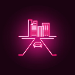 City scape line neon icon. Elements of City set. Simple icon for websites, web design, mobile app, info graphics