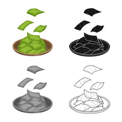 Isolated object of platensis and green logo. Collection of platensis and bowl stock symbol for web.