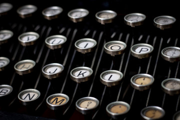 closeup of old typewriter